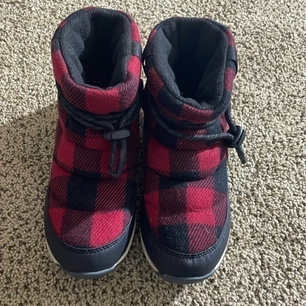 Sorel mini plaid boots